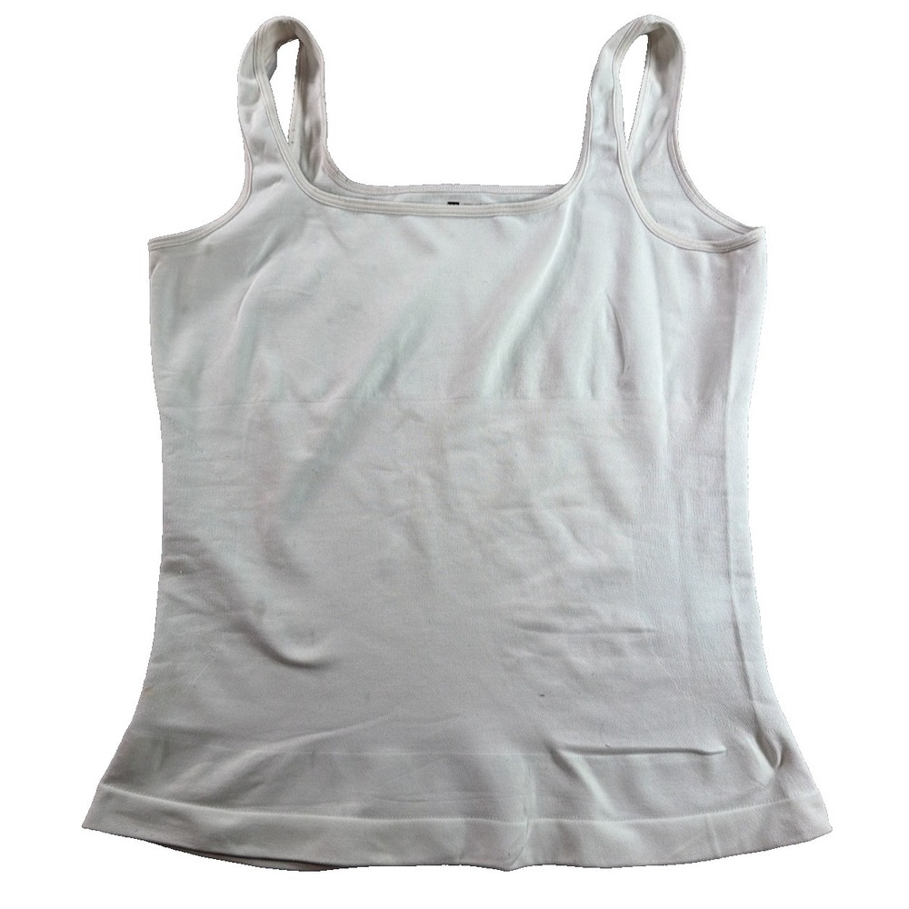 Shapewear Tank Top Womens XXL White Seamless Tummy Control Camisole Body Shaper